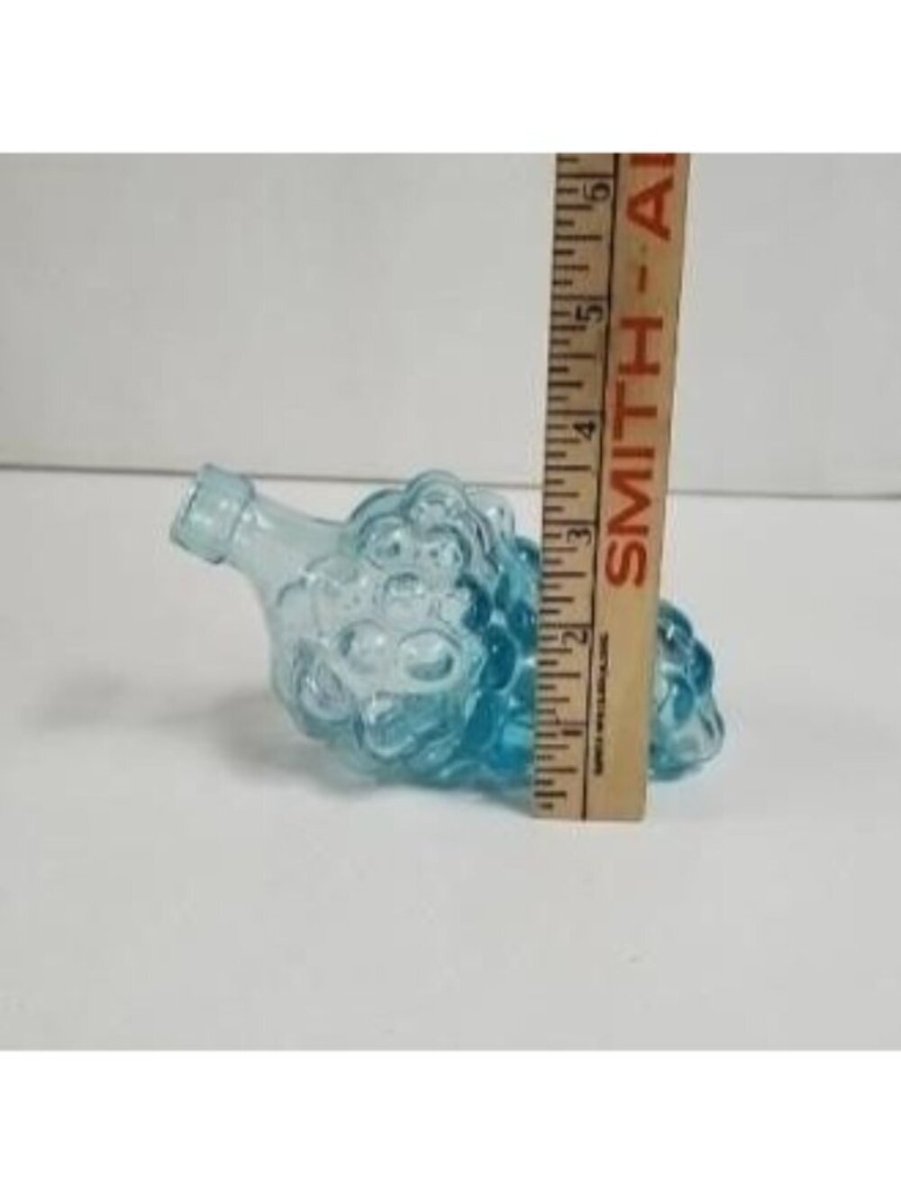 Vintage Blue Glass Grape Cluster Decanter Bottle UV Reactive - Picture 9 of 11
